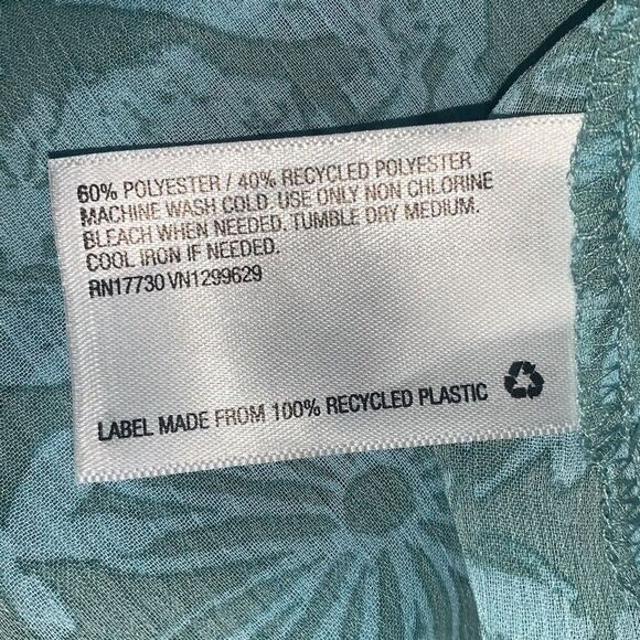 Wild Fable Women's Ruffle Duster Jacket Aqua Green Floral Size L - Picture 16 of 16